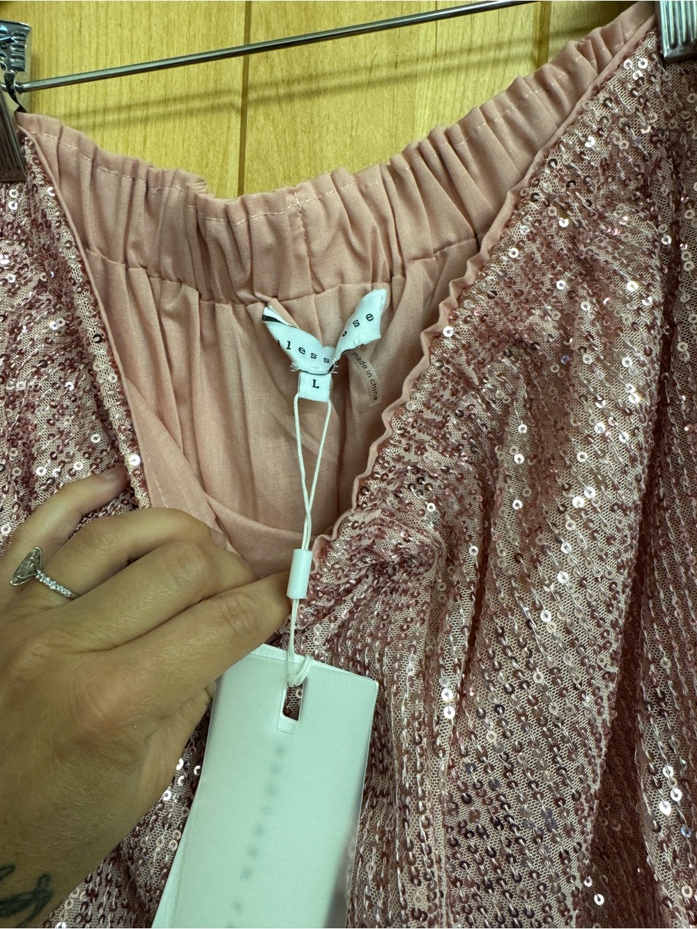 Pink Sequin Bubble Shorts - Picture 6 of 7
